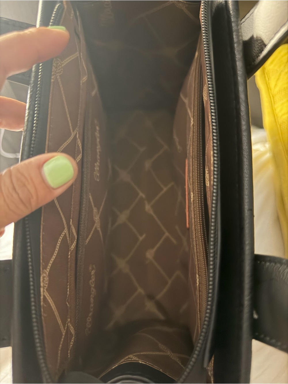 Wrangler Black and White Cowhide-Accent Satchel - Picture 5 of 6